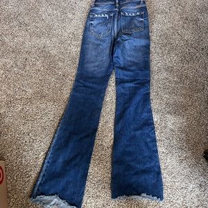 KanCan Frayed Hem Medium Wash Flare Jeans